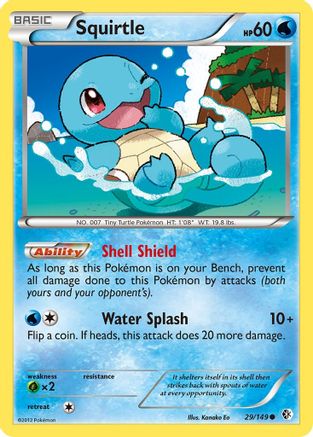 Squirtle 029  - Reverse Holofoil Boundaries Crossed - Common