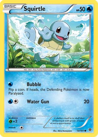 Squirtle 014  - Reverse Holofoil Plasma Blast - Common