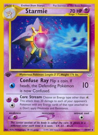 Starmie 025  - 1st Edition Neo Revelation - Rare