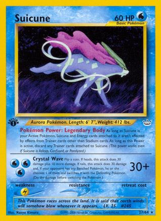 Suicune (27) (27) 027/64  - 1st Edition Neo Revelation - Rare