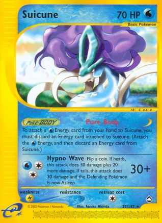 Suicune  - Reverse Holofoil Aquapolis - Rare