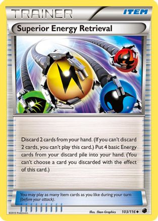 Superior Energy Retrieval 103  - Reverse Holofoil Plasma Freeze - Uncommon