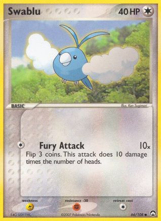 Swablu  - Reverse Holofoil Power Keepers - Common