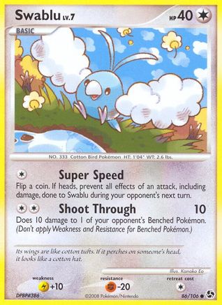 Swablu  - Reverse Holofoil Great Encounters - Common