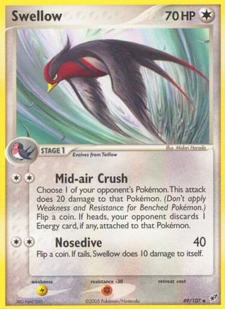Swellow  - Reverse Holofoil Deoxys - Uncommon