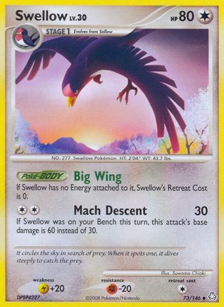 Swellow  - Reverse Holofoil Legends Awakened - Uncommon