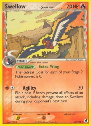 Swellow (Delta Species)  Dragon Frontiers - Uncommon