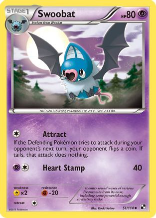 Swoobat  Black and White - Uncommon