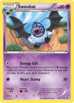 Swoobat  - Reverse Holofoil Legendary Treasures - Uncommon