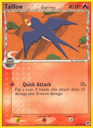 Taillow (Delta Species) 066  - Reverse Holofoil Dragon Frontiers - Common
