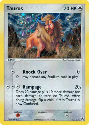 Tauros  - Reverse Holofoil FireRed & LeafGreen - Holo Rare