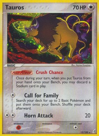 Tauros/100  - Holofoil Crystal Guardians - Holo Rare
