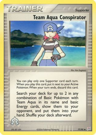 Team Aqua Conspirator  - Reverse Holofoil Team Magma vs Team Aqua - Uncommon