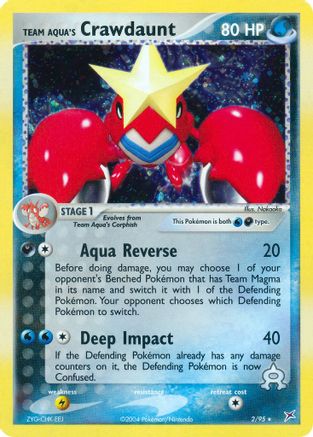 Team Aqua's Crawdaunt - 2/95/95  - Holofoil Team Magma vs Team Aqua - Holo Rare
