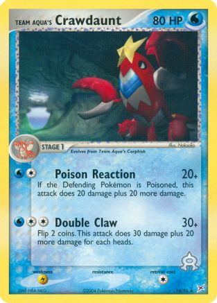Team Aqua's Crawdaunt - 14/95/95  - Reverse Holofoil Team Magma vs Team Aqua - Rare