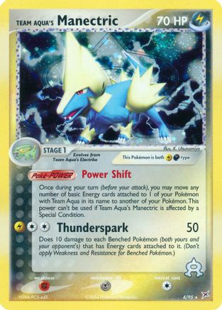 Team Aqua's Manectric - 4/95/95  - Holofoil Team Magma vs Team Aqua - Holo Rare