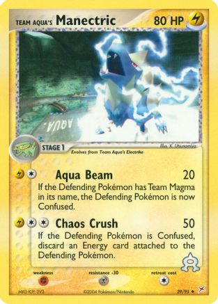 Team Aqua's Manectric - 29/95/95  - Reverse Holofoil Team Magma vs Team Aqua - Uncommon