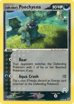 Team Aqua's Poochyena - 55/95/95  - Reverse Holofoil Team Magma vs Team Aqua - Common