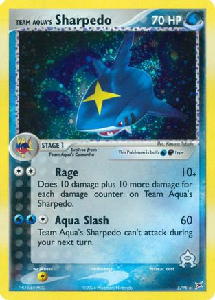 Team Aqua's Sharpedo - 5/95/95  - Holofoil Team Magma vs Team Aqua - Holo Rare