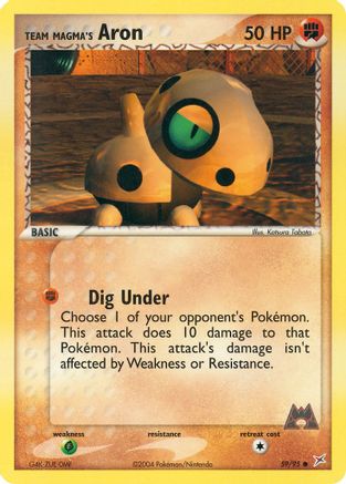 Team Magma's Aron - 59/95/95  - Reverse Holofoil Team Magma vs Team Aqua - Common
