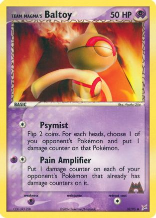 Team Magma's Baltoy - 32/95/95  Team Magma vs Team Aqua - Uncommon