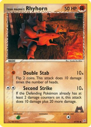 Team Magma's Rhyhorn - 67/95/95  Team Magma vs Team Aqua - Common