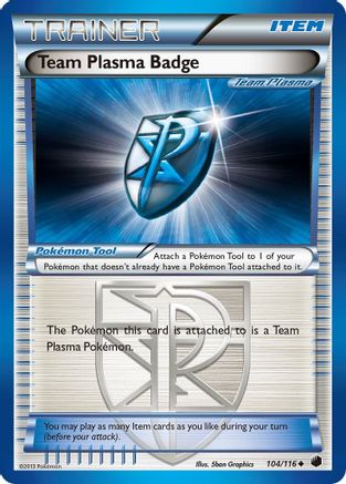 Team Plasma Badge (Team Plasma) 104  - Reverse Holofoil Plasma Freeze - Uncommon