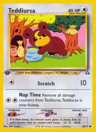 Teddiursa 065  - 1st Edition Neo Discovery - Common
