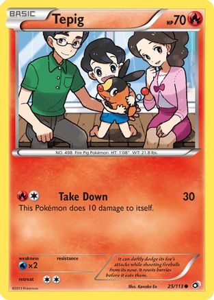 Tepig 025  - Reverse Holofoil Legendary Treasures - Common