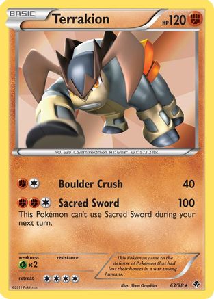 Terrakion  - Reverse Holofoil Emerging Powers - Holo Rare