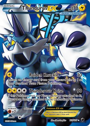 Thundurus EX (Team Plasma) (110 Full Art)  - Holofoil Plasma Freeze - Ultra Rare