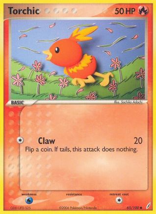 Torchic 065/100  - Reverse Holofoil Crystal Guardians - Common
