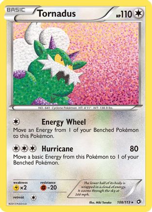 Tornadus 108  - Holofoil Legendary Treasures - Holo Rare
