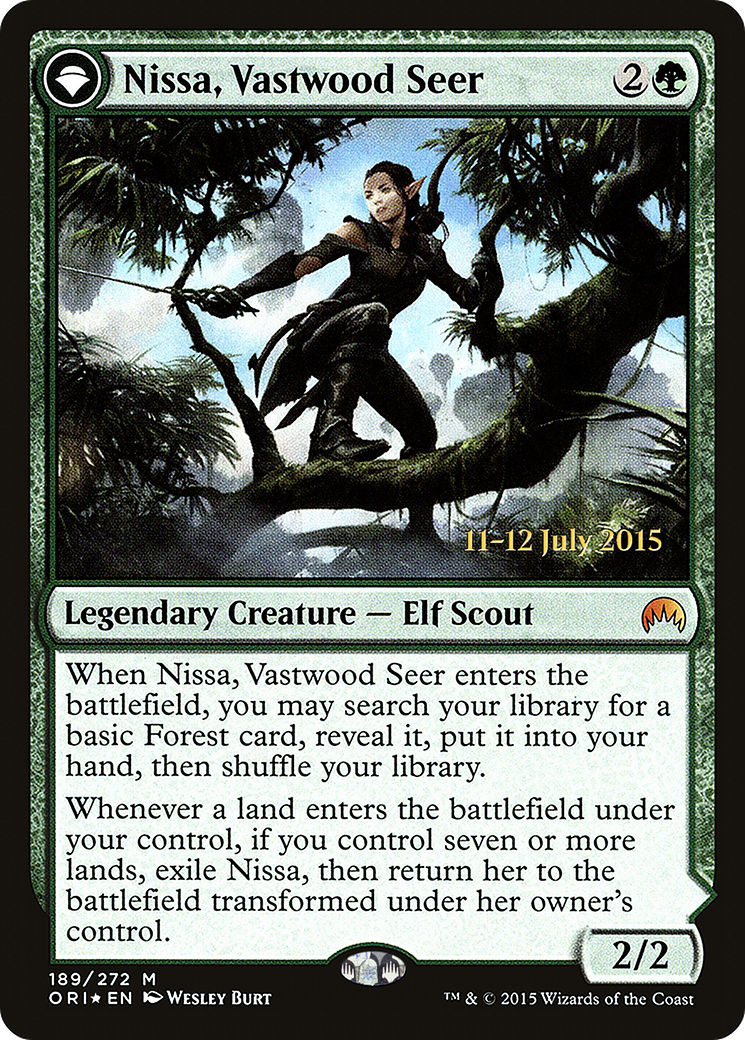 Nissa, Vastwood Seer (PRE-189) - Magic Origins Promos: (originpwdfc) Foil