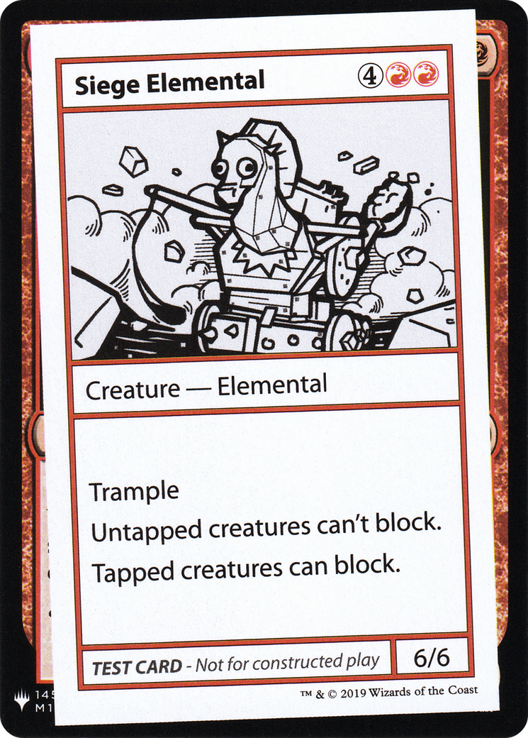 Siege Elemental (CMB1-) - Mystery Booster Playtest Cards 2019