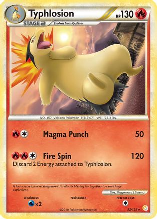 Typhlosion 032  - Reverse Holofoil HeartGold SoulSilver - Rare