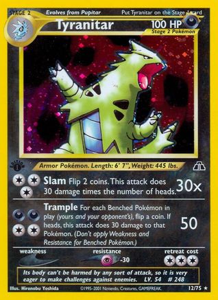 Tyranitar (12)/75  - 1st Edition Holofoil Neo Discovery - Holo Rare