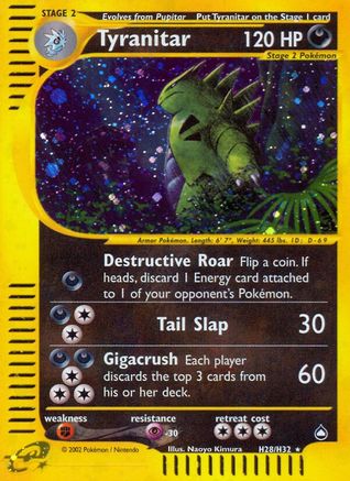 Tyranitar (H28)  - Holofoil Aquapolis - Holo Rare