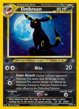 Umbreon (13)/75  - 1st Edition Holofoil Neo Discovery - Holo Rare