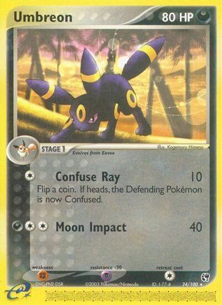 Umbreon 024/100  - Reverse Holofoil Sandstorm - Rare