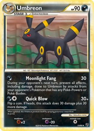 Umbreon 010  - Reverse Holofoil Undaunted - Holo Rare