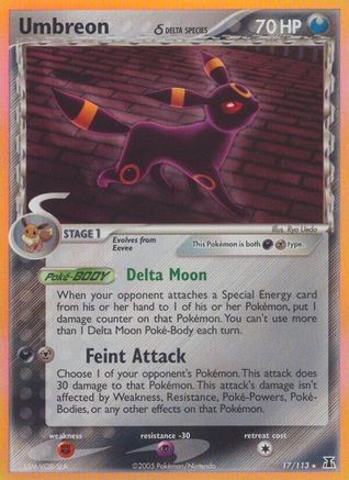 Umbreon (Delta Species) 017  - Reverse Holofoil Delta Species - Holo Rare