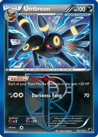 Umbreon (Team Plasma) 064  - Reverse Holofoil Plasma Freeze - Holo Rare