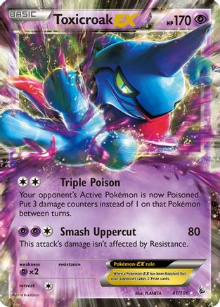 Toxicroak EX 041  - Holofoil XY  Flashfire - Ultra Rare
