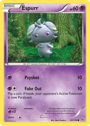 Espurr 042  - Reverse Holofoil XY  Flashfire - Common