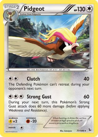 Pidgeot 077  - Reverse Holofoil XY  Flashfire - Rare
