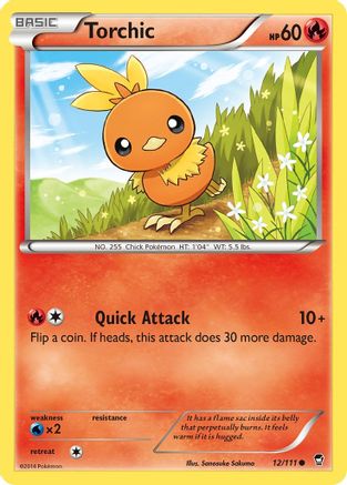Torchic 012  - Reverse Holofoil XY  Furious Fists - Common