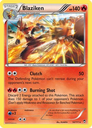 Blaziken 014  - Reverse Holofoil XY  Furious Fists - Holo Rare