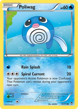 Poliwag 015  - Reverse Holofoil XY  Furious Fists - Common