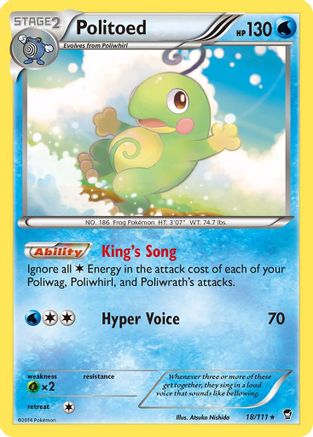 Politoed 018  XY  Furious Fists - Rare